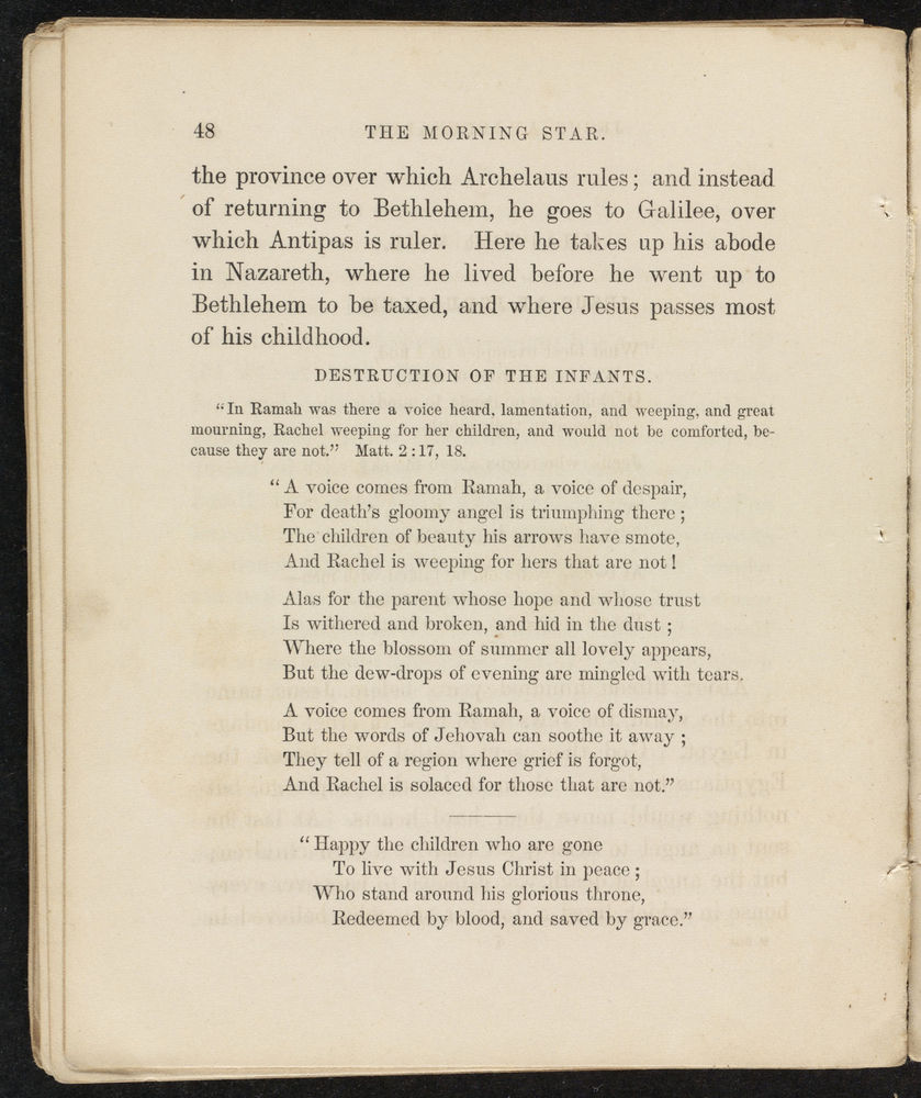 Scan 0052 of The morning star, or, Stories about the childhood of Jesus