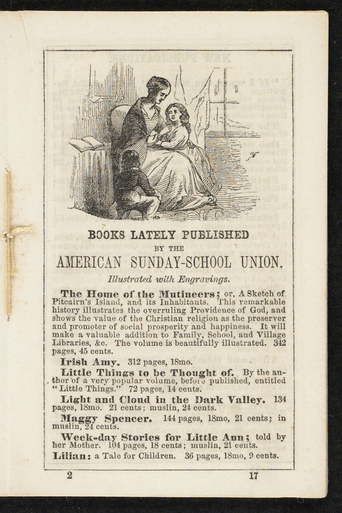 Scan 0017 of The Sunday-school pocket almanac for the year of Our Lord 1855