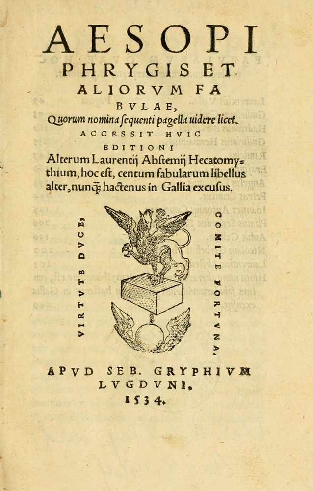 Scan 0005 of Aesopi Phrygis et aliorum fabulae
