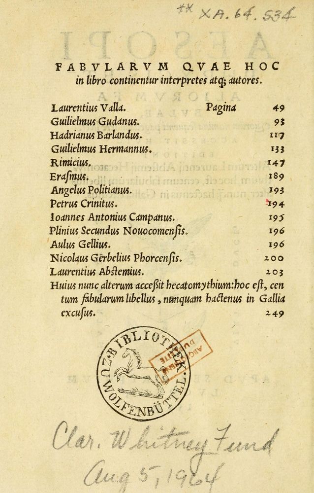 Scan 0006 of Aesopi Phrygis et aliorum fabulae