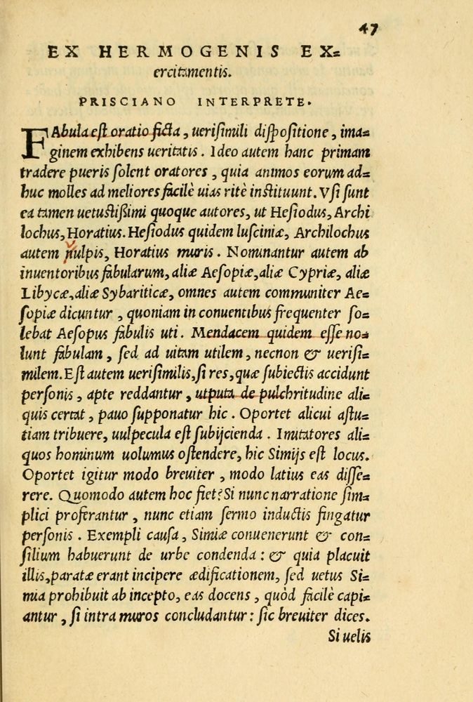 Scan 0051 of Aesopi Phrygis et aliorum fabulae