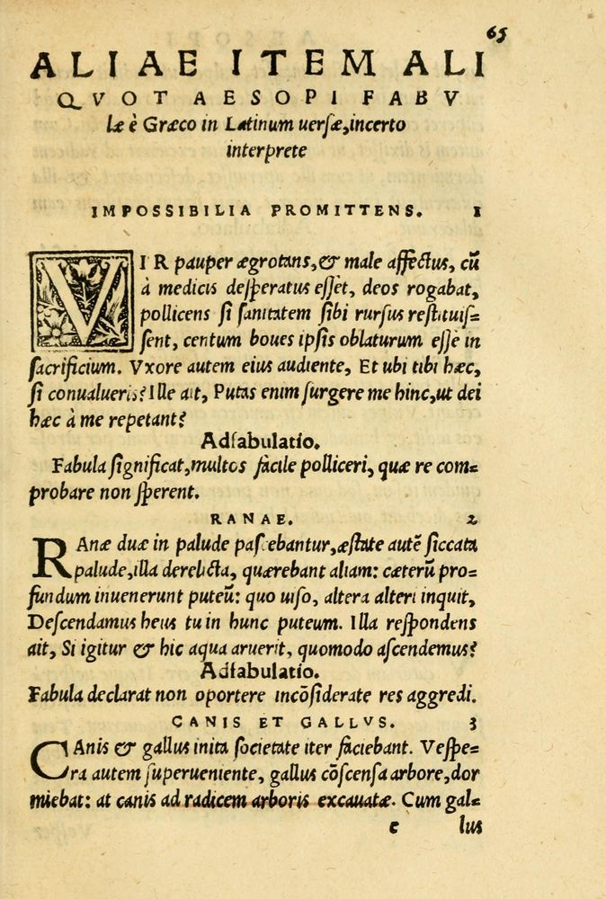 Scan 0069 of Aesopi Phrygis et aliorum fabulae