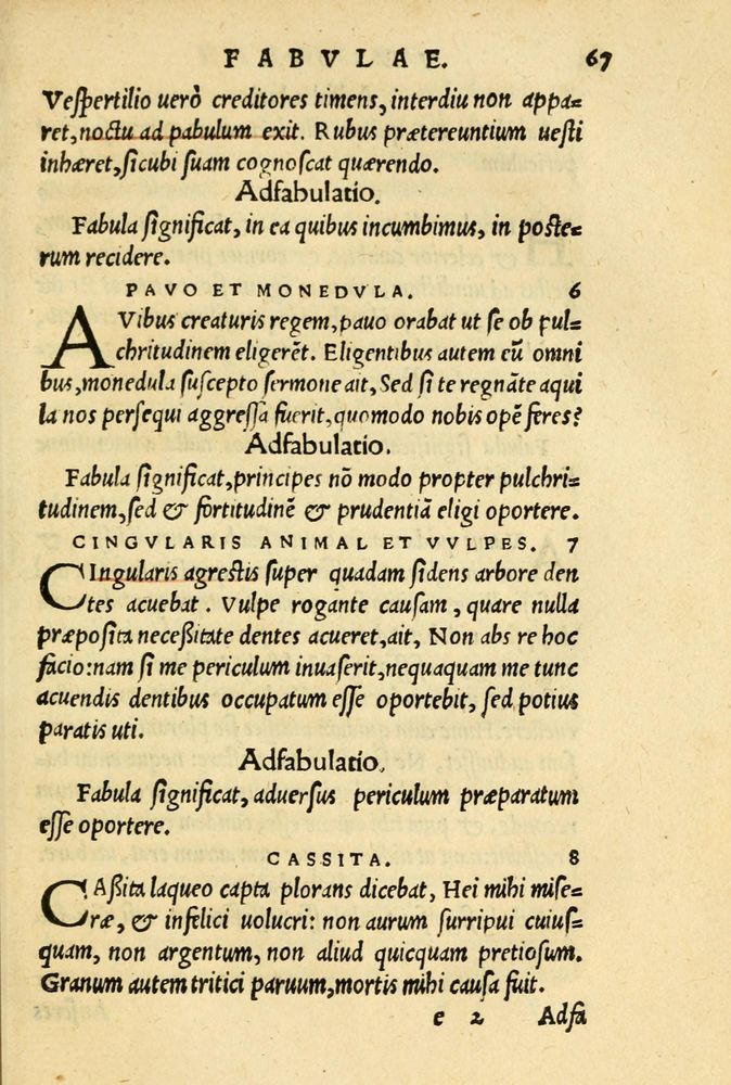 Scan 0071 of Aesopi Phrygis et aliorum fabulae