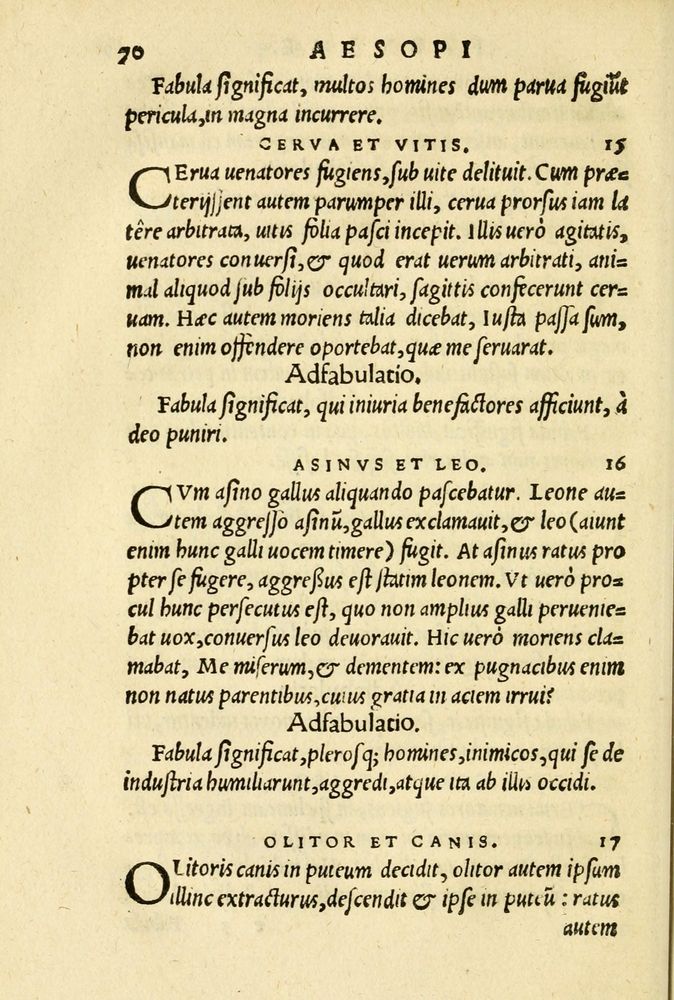 Scan 0074 of Aesopi Phrygis et aliorum fabulae