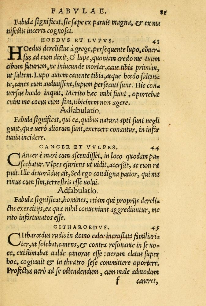 Scan 0085 of Aesopi Phrygis et aliorum fabulae