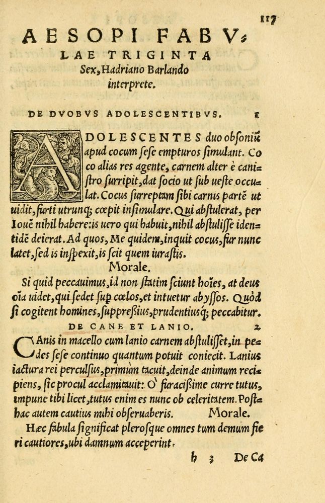 Scan 0121 of Aesopi Phrygis et aliorum fabulae