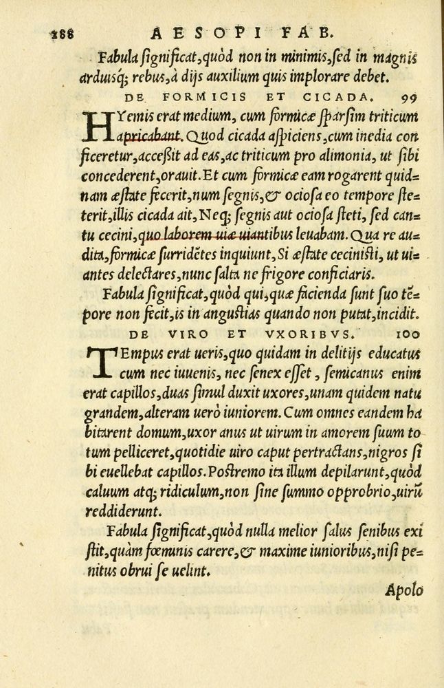 Scan 0162 of Aesopi Phrygis et aliorum fabulae