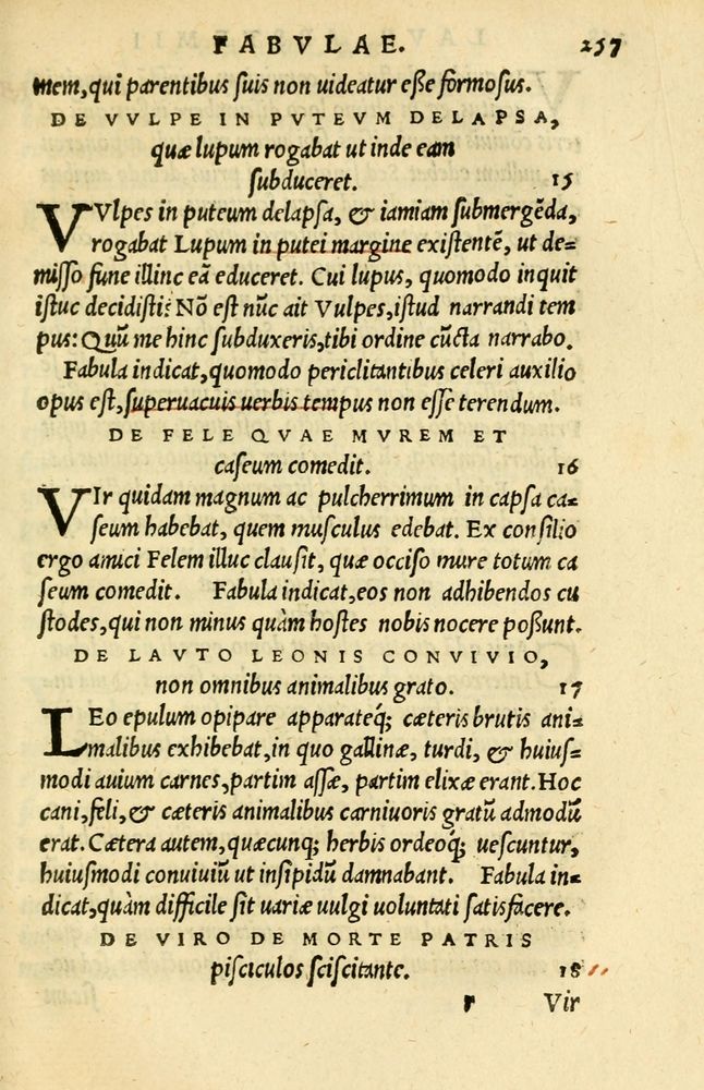 Scan 0231 of Aesopi Phrygis et aliorum fabulae