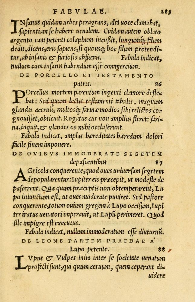 Scan 0259 of Aesopi Phrygis et aliorum fabulae