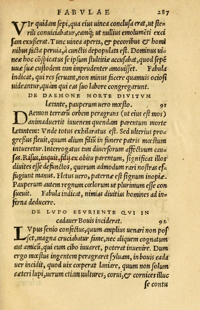 Scan 0261 of Aesopi Phrygis et aliorum fabulae