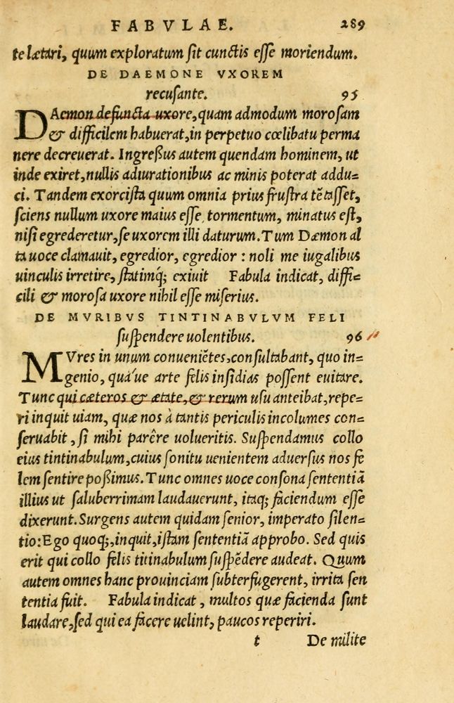 Scan 0263 of Aesopi Phrygis et aliorum fabulae