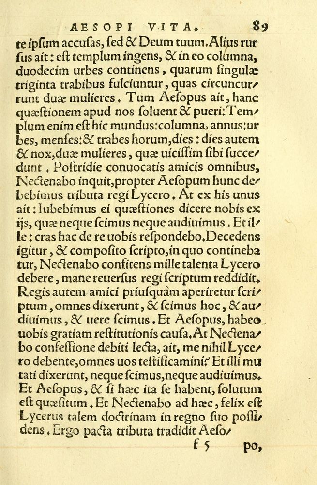Scan 0093 of Aesopi Phrygis fabellae græce & latine