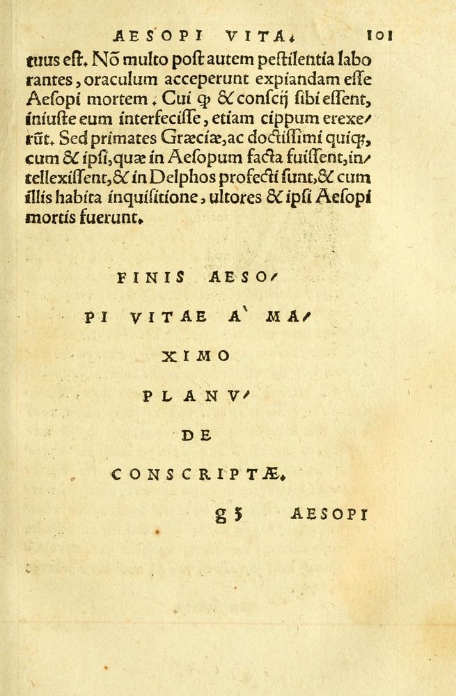 Scan 0105 of Aesopi Phrygis fabellae græce & latine
