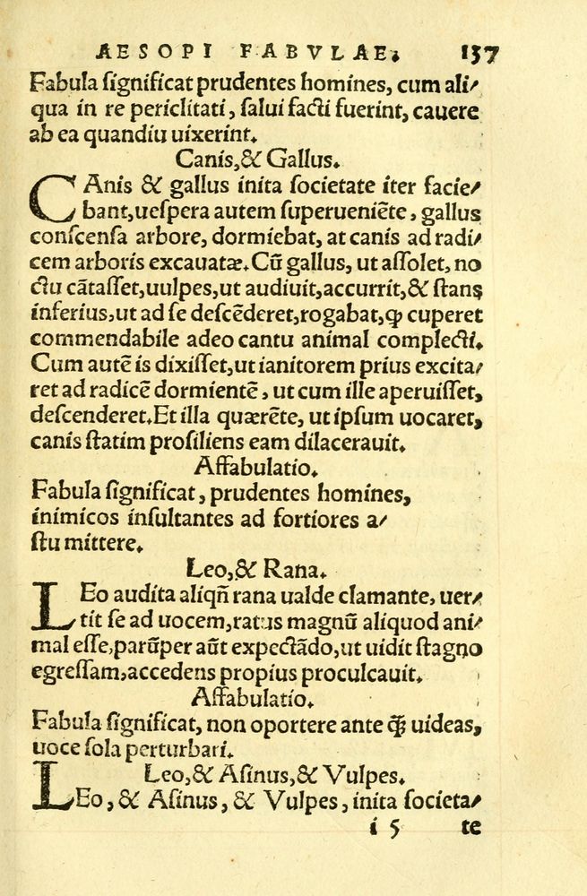 Scan 0141 of Aesopi Phrygis fabellae græce & latine