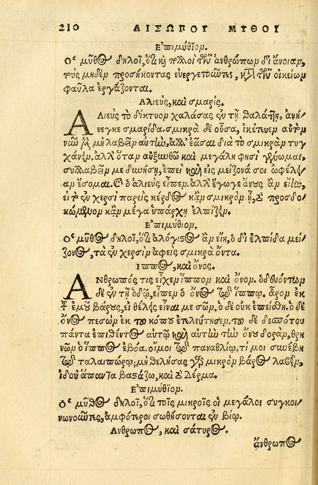 Scan 0214 of Aesopi Phrygis fabellae græce & latine
