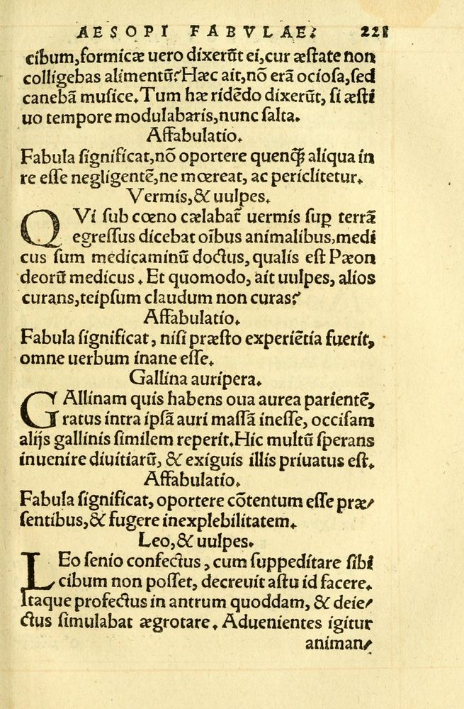 Scan 0225 of Aesopi Phrygis fabellae græce & latine