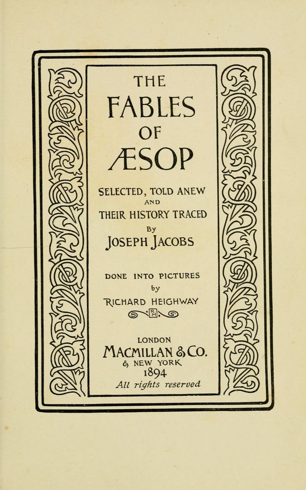 Scan 0011 of The fables of Æsop, selected, told anew and their history traced