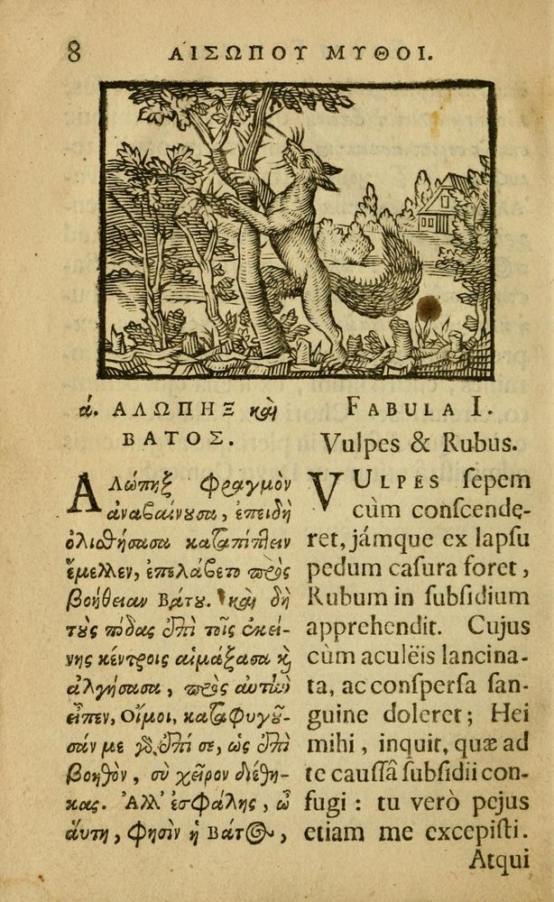 Scan 0012 of Fabulæ Æsopi Graecè & Latinè, nunc denuo selectæ