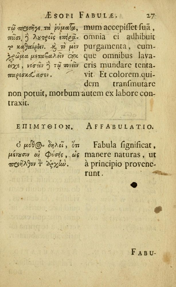Scan 0031 of Fabulæ Æsopi Graecè & Latinè, nunc denuo selectæ