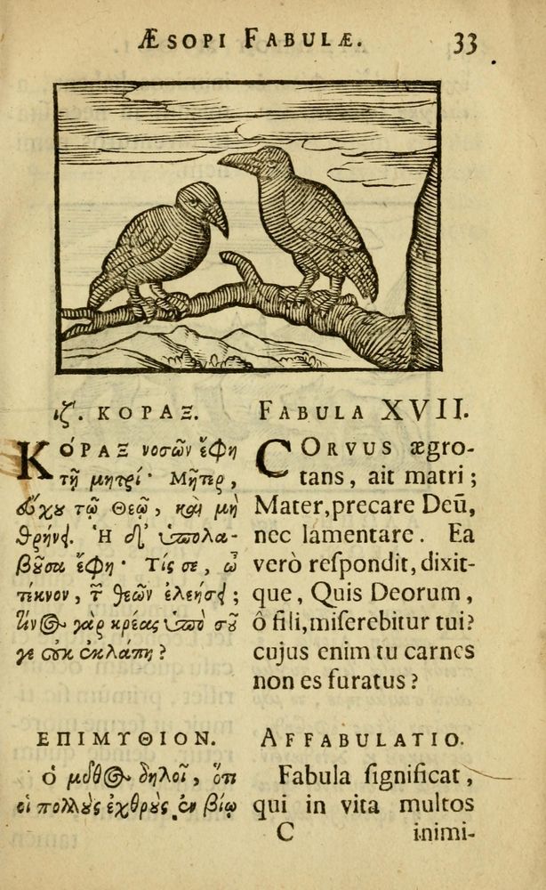 Scan 0037 of Fabulæ Æsopi Graecè & Latinè, nunc denuo selectæ