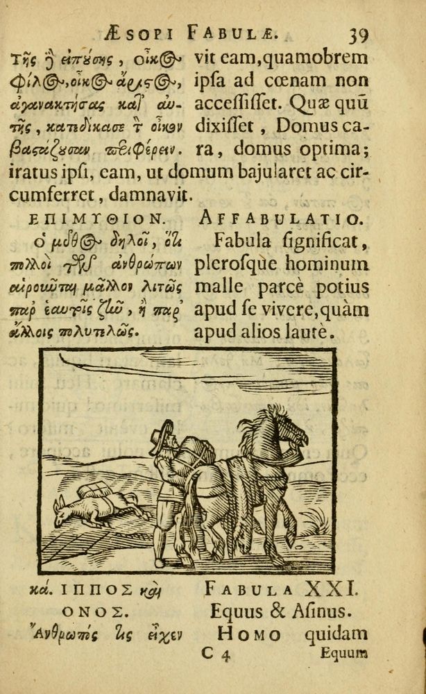Scan 0043 of Fabulæ Æsopi Graecè & Latinè, nunc denuo selectæ
