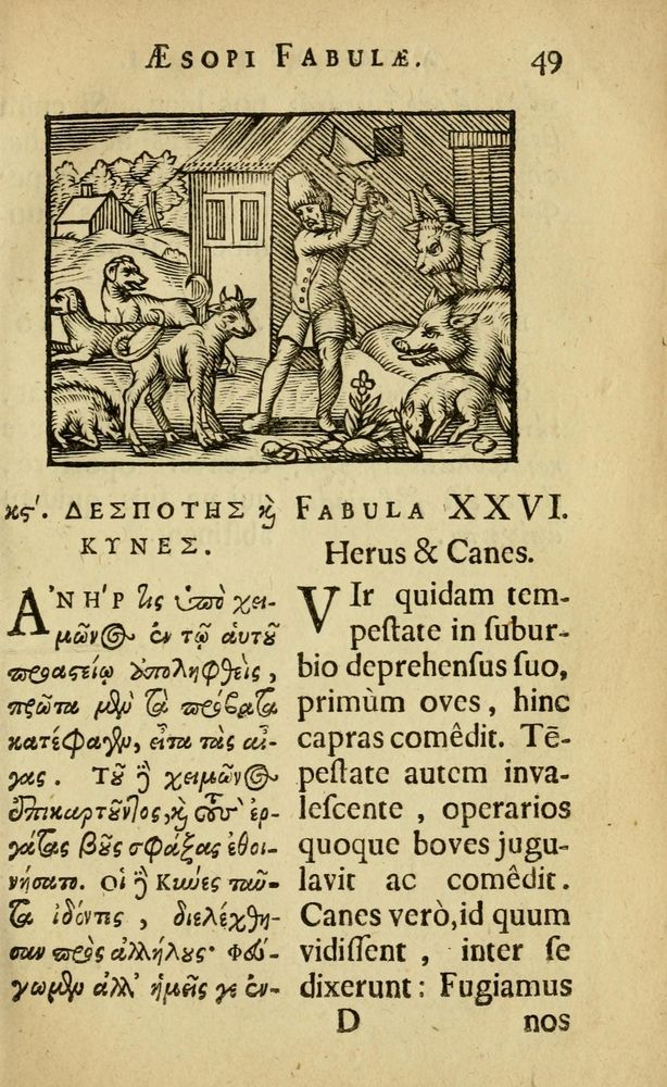 Scan 0053 of Fabulæ Æsopi Graecè & Latinè, nunc denuo selectæ