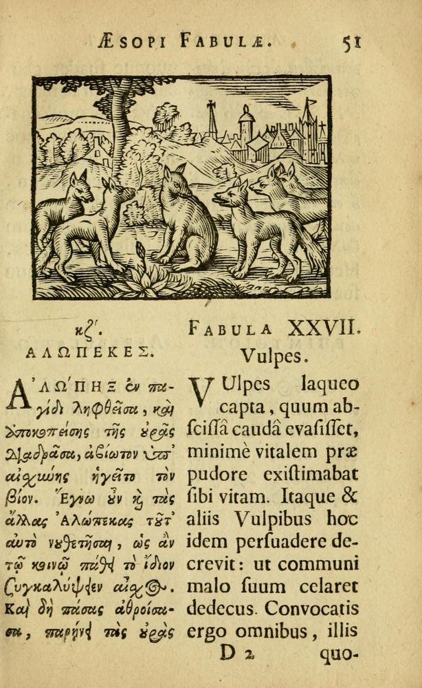 Scan 0055 of Fabulæ Æsopi Graecè & Latinè, nunc denuo selectæ