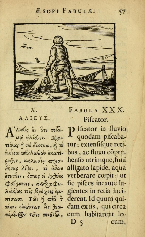 Scan 0061 of Fabulæ Æsopi Graecè & Latinè, nunc denuo selectæ
