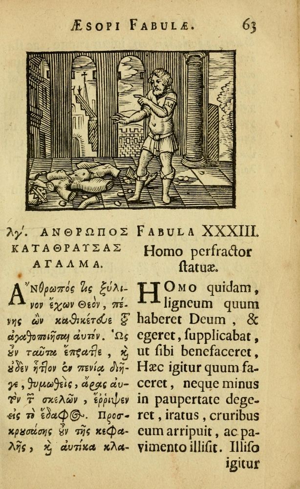 Scan 0067 of Fabulæ Æsopi Graecè & Latinè, nunc denuo selectæ