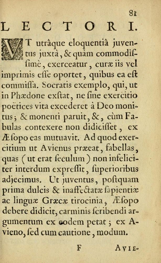 Scan 0085 of Fabulæ Æsopi Graecè & Latinè, nunc denuo selectæ
