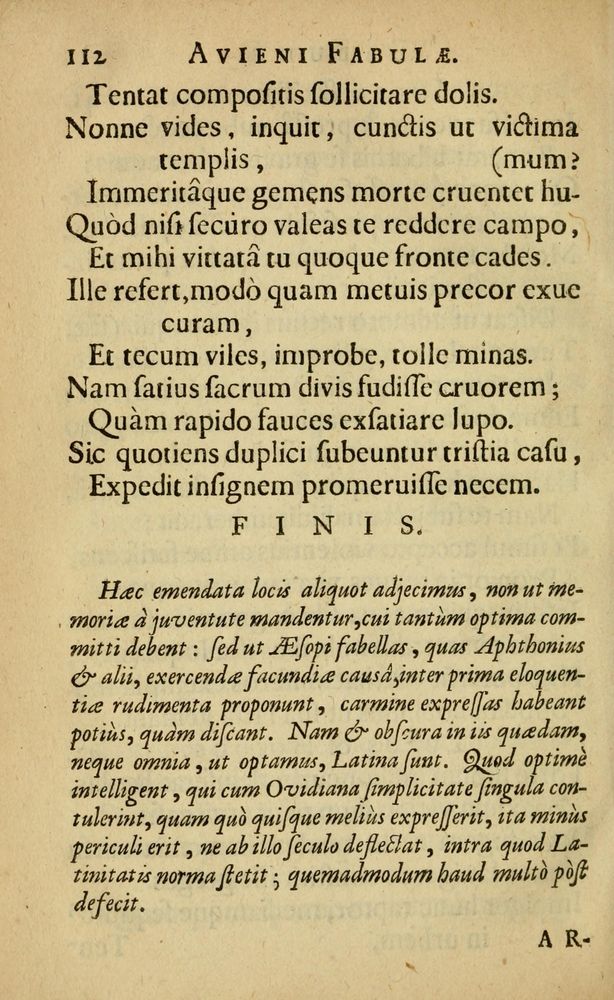 Scan 0116 of Fabulæ Æsopi Graecè & Latinè, nunc denuo selectæ