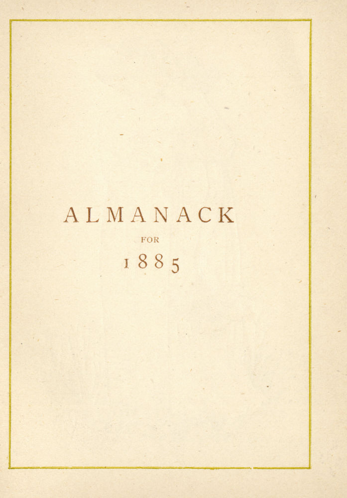 Scan 0004 of Almanack for 1885